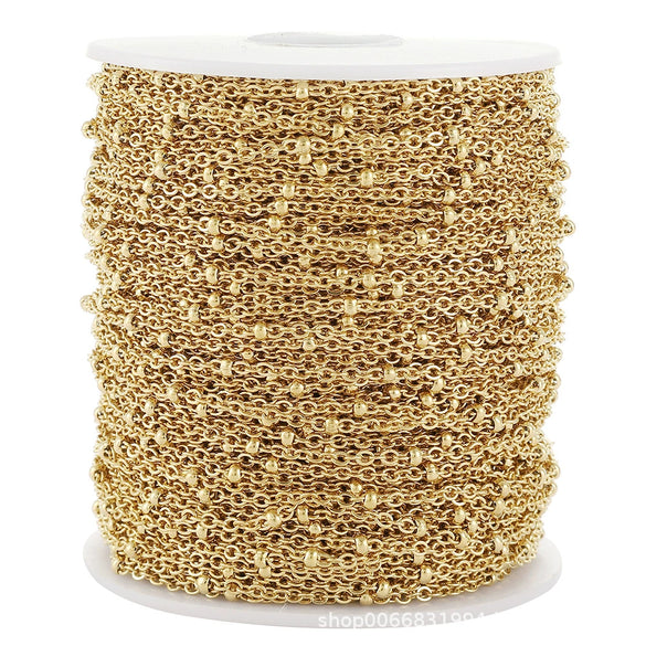 Stainless Steel Flat Cross Clip Bead Chain Electroplated Diy Jewelry Making Material Pendant Necklace