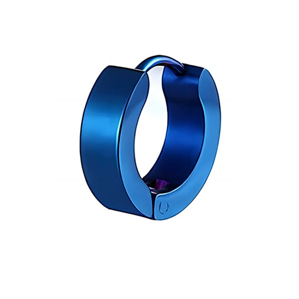 Stainless Steel Exaggerated Geometric Style Electroplated Flat Ear Buckle Round Ring Unisex Earrings