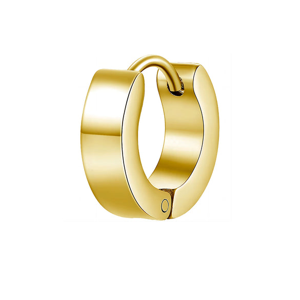 Stainless Steel Exaggerated Geometric Style Electroplated Flat Ear Buckle Round Ring Unisex Earrings