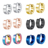 Stainless Steel Exaggerated Geometric Style Electroplated Flat Ear Buckle Round Ring Unisex Earrings