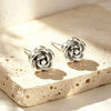 Stainless Steel Floral Necklace And Earring Set For Women Simple Flower Jewelry With Electroplated Finish And Box Chain
