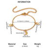 Stainless Steel Floral Zircon Anklet With Copper Pendant Simple Unisex Fashion Jewelry With A Colorfast Finish