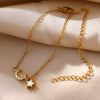 Stainless Steel Floral Zircon Anklet With Copper Pendant Simple Unisex Fashion Jewelry With A Colorfast Finish