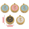 Stainless Steel Flower Badge Pendant Earrings Necklace With Dripping Oil Design Handmade