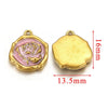 Stainless Steel Flower Badge Pendant Earrings Necklace With Dripping Oil Design Handmade