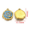 Stainless Steel Flower Badge Pendant Earrings Necklace With Dripping Oil Design Handmade