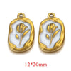 Stainless Steel Flower Badge Pendant Earrings Necklace With Dripping Oil Design Handmade
