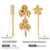 Stainless Steel Flower Bead Onepiece Hairpin Headwear For Women Electroplated Style
