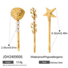 Stainless Steel Flower Bead Onepiece Hairpin Headwear For Women Electroplated Style