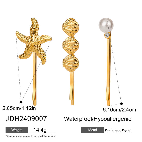 Stainless Steel Flower Bead Onepiece Hairpin Headwear For Women Electroplated Style