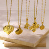 Stainless Steel Flower Butterfly Bee Pendant Necklace Electroplating Vacation Style