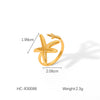 Stainless Steel Flower Butterfly Open Ring For Women With Electroplating Treatment Featuring Animal And Geometric Patterns