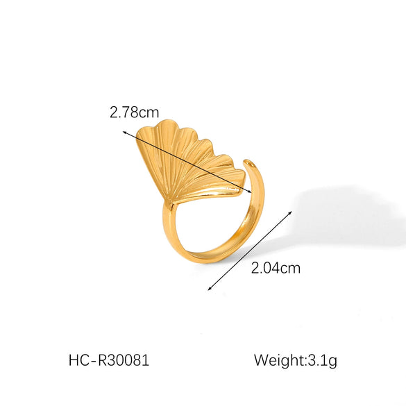 Stainless Steel Flower Butterfly Open Ring For Women With Electroplating Treatment Featuring Animal And Geometric Patterns