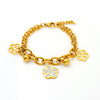 Stainless Steel Flower Diamond Women's Bracelet With Electroplating