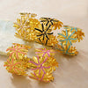 Stainless Steel Flower Drip Enamel Open Bracelet Temperament Style Fashion Versatile Titanium Steel Cuff Bangle