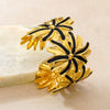 Stainless Steel Flower Drip Enamel Open Bracelet Temperament Style Fashion Versatile Titanium Steel Cuff Bangle