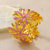 Stainless Steel Flower Drip Enamel Open Bracelet Temperament Style Fashion Versatile Titanium Steel Cuff Bangle