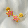Stainless Steel Flower Earrings For Women Fashion Electroplated Jewelry