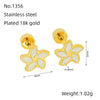 Stainless Steel Flower Earrings For Women Fashion Electroplated Jewelry