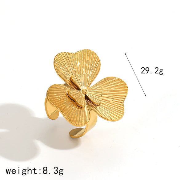 Stainless Steel Flower Electroplating Women's Earrings