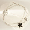Stainless Steel Flower Fashion Necklace With Electroplating