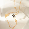 Stainless Steel Flower Fashion Necklace With Electroplating