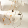 Stainless Steel Flower Fashion Necklace With Electroplating