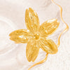 Stainless Steel Flower Geometric Ring Electroplated For Women