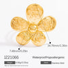 Stainless Steel Flower Geometric Ring Electroplated For Women