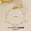 Stainless Steel Flower Inlaid Electroplated Women's Bracelet
