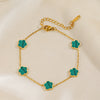 Stainless Steel Flower Inlaid Electroplated Women's Bracelet