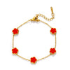 Stainless Steel Flower Inlaid Electroplated Women's Bracelet