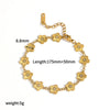 Stainless Steel Flower Jewelry Set With Electroplated Finish For Women