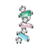 Stainless Steel Flower Leaf Ear Studs With Horse Eye Zircon And Diamond Design