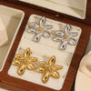 Stainless Steel Flower Niche Earrings For Women With Electroplating