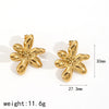 Stainless Steel Flower Niche Earrings For Women With Electroplating