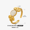 Stainless Steel Flower Opening Round Hip Hop Ring For Women With Electroplating Treatment