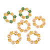 Stainless Steel Flower Patterned Pvd Electroplated Antique Style Women's Pearl Inlaid Garland Earrings