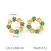 Stainless Steel Flower Patterned Pvd Electroplated Antique Style Women's Pearl Inlaid Garland Earrings