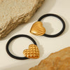 Stainless Steel Flower Peach Heart Rhombus Pattern Electroplated Hair Ring Head Rope