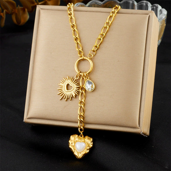 Stainless Steel Flower Shaped Long Tassel Clavicle Chain Necklace With Electroplating Process For Women In Fashion Style