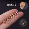 Stainless Steel Flower Snake Ear Bone Screw Ball Earrings Electroplated