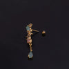 Stainless Steel Flower Zircon Earrings For Women