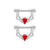 Stainless Steel Flower Zircon Nipple Ring Piercing Jewelry Electroplated