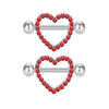 Stainless Steel Flower Zircon Nipple Ring Piercing Jewelry Electroplated