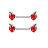 Stainless Steel Flower Zircon Nipple Ring Piercing Jewelry Electroplated