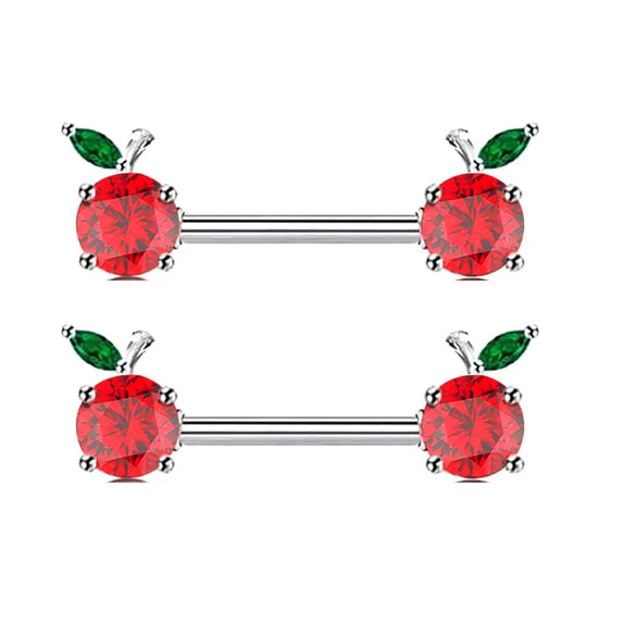 Stainless Steel Flower Zircon Nipple Ring Piercing Jewelry Electroplated