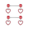 Stainless Steel Flower Zircon Nipple Ring Piercing Jewelry Electroplated