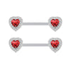 Stainless Steel Flower Zircon Nipple Ring Piercing Jewelry Electroplated