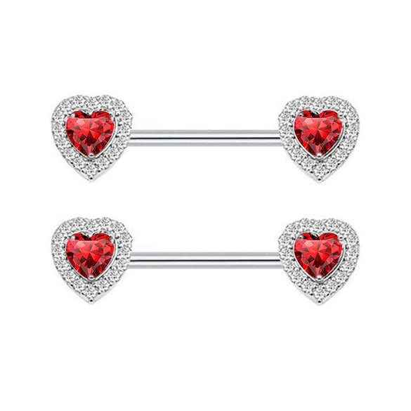 Stainless Steel Flower Zircon Nipple Ring Piercing Jewelry Electroplated